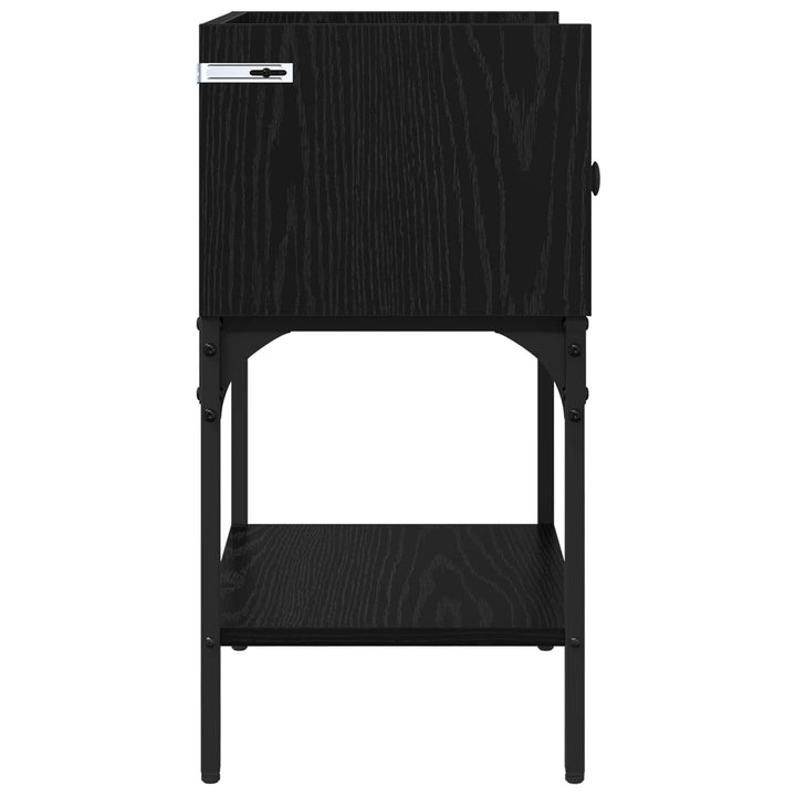 Sengebord 2 pcs Sort eg 40 x 29 x 60 cm Konstrueret træ