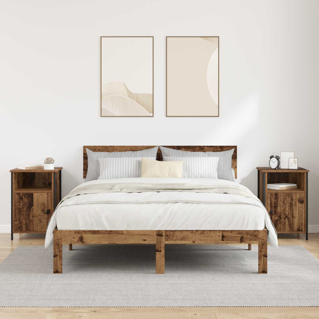 Natskab 2 pcs Gammelt træ 40 x 42 x 60 cm Konstrueret træ