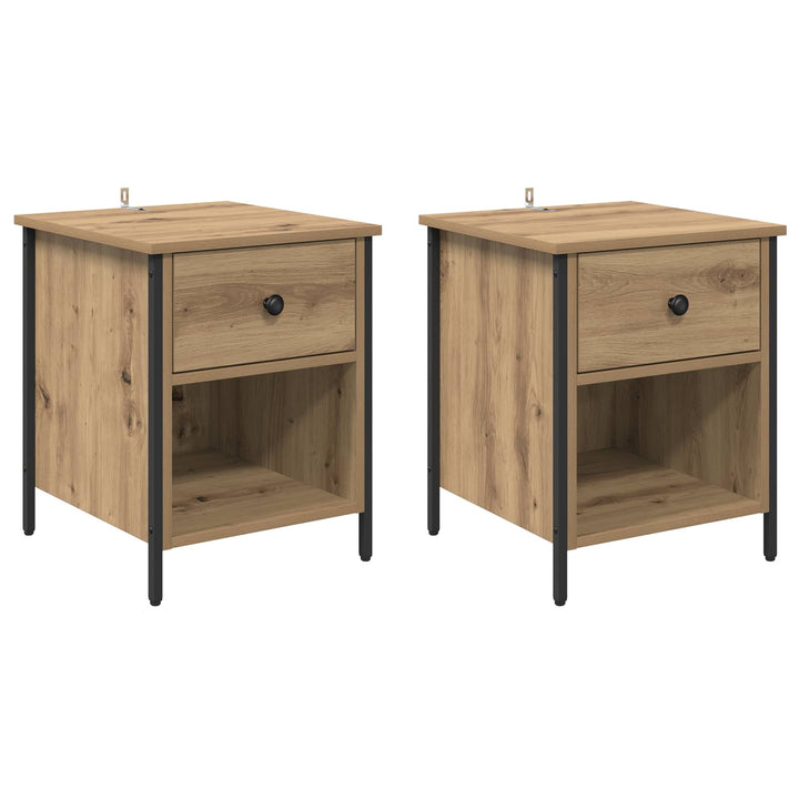 Natskab 2 pcs Artisan Egetræ 40 x 42 x 50 cm Konstrueret træ