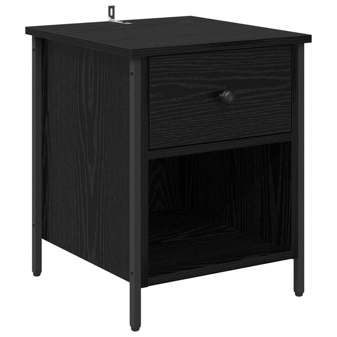 Natskab med skuffe Sort eg 40 x 42 x 50 cm Konstrueret træ