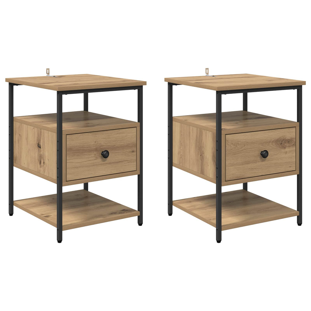 Natskab 2 pcs Artisan Egetræ 40 x 42 x 56 cm Konstrueret træ