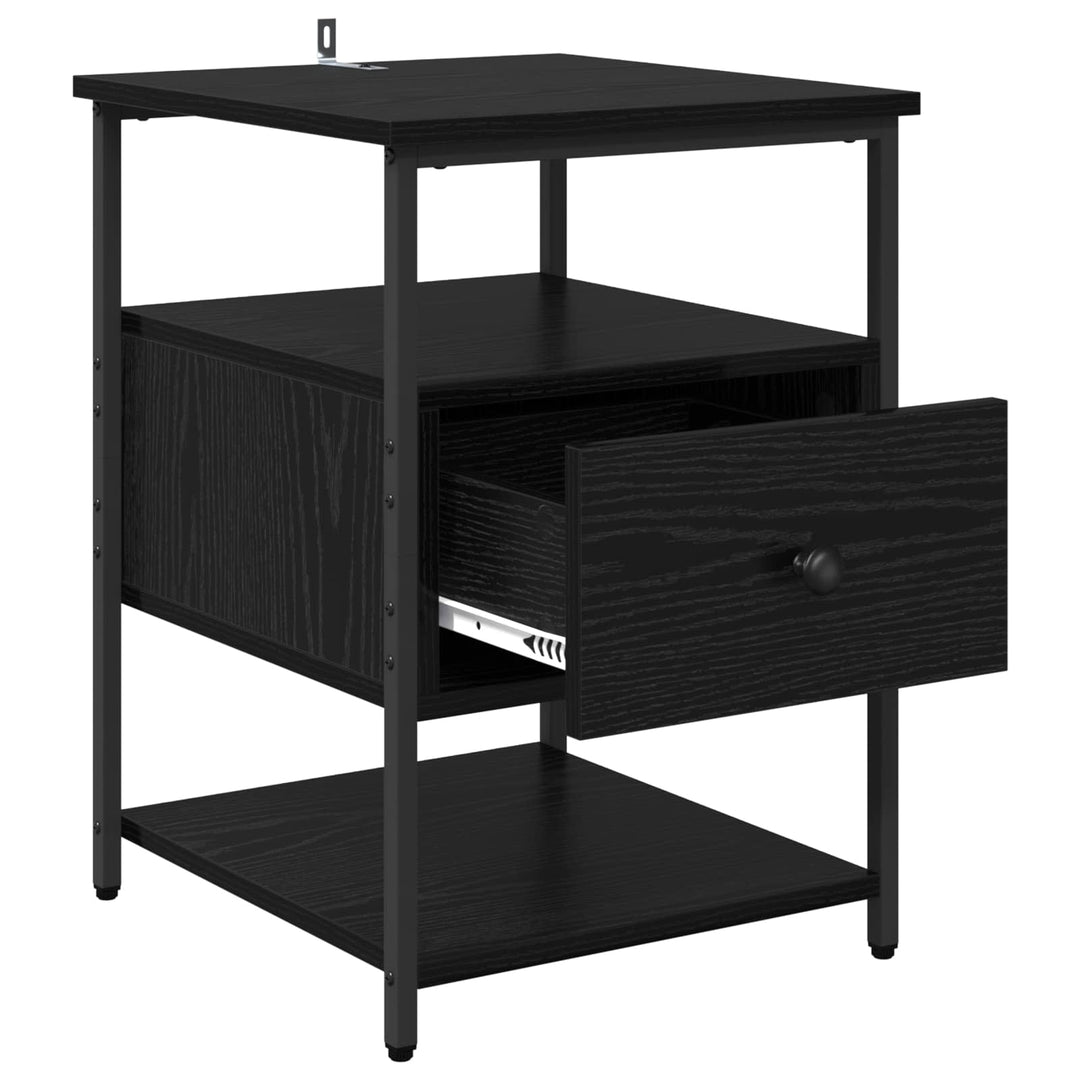 Natskab med skuffe Sort eg 40 x 42 x 56 cm Konstrueret træ