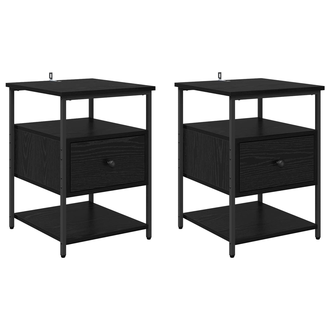 Natskab 2 pcs Sort eg 40 x 42 x 56 cm Konstrueret træ