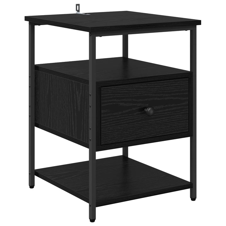 Natskab 2 pcs Sort eg 40 x 42 x 56 cm Konstrueret træ