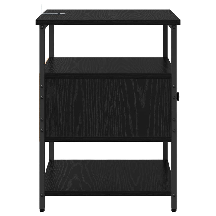 Natskab 2 pcs Sort eg 40 x 42 x 56 cm Konstrueret træ