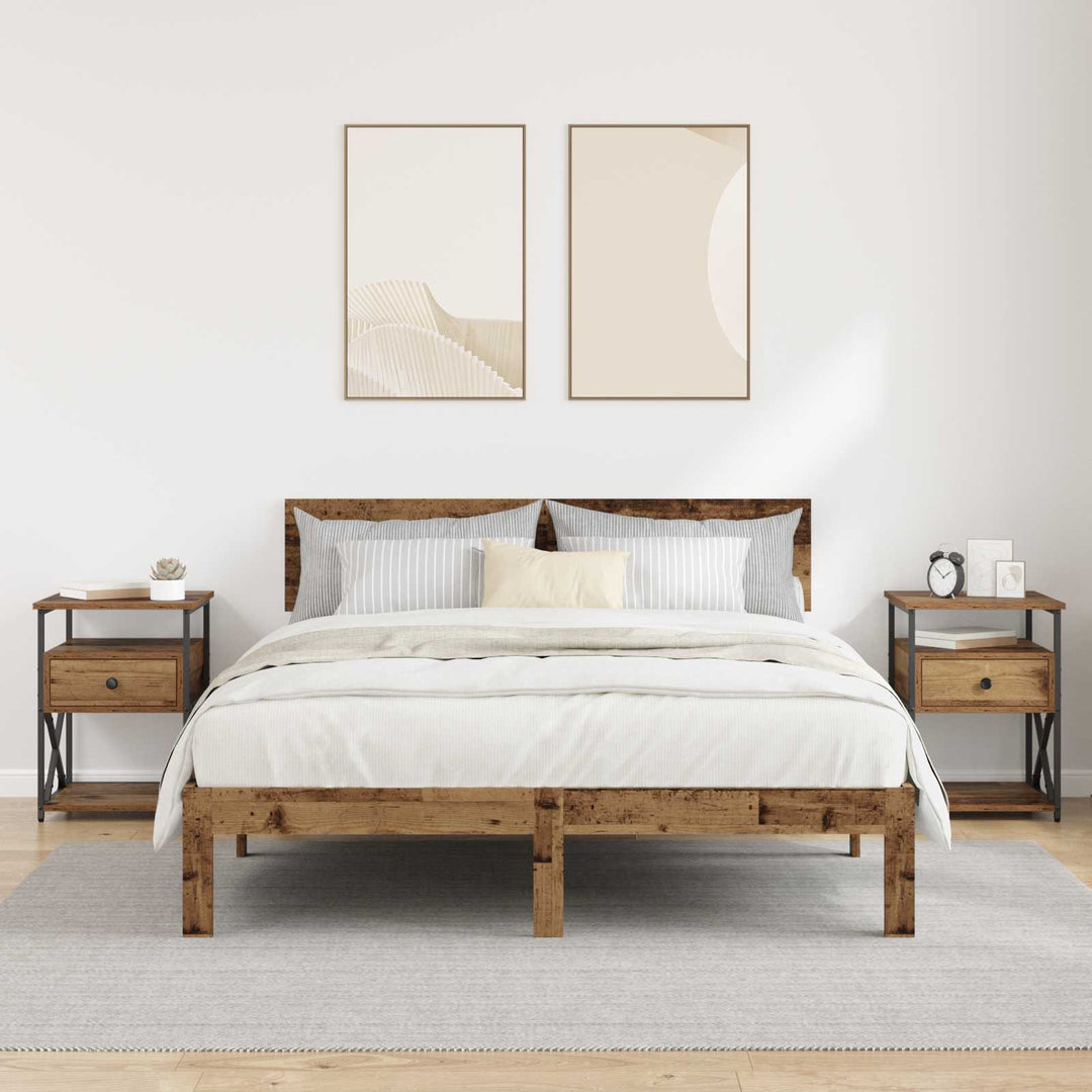 Natskab 2 pcs Gammelt træ 40 x 42 x 55 cm Konstrueret træ