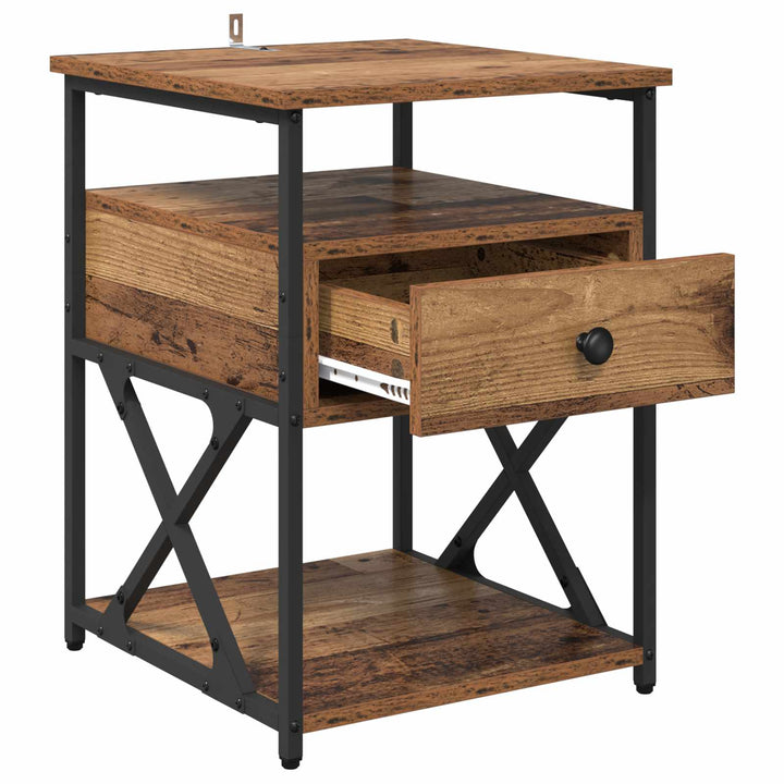 Natskab 2 pcs Gammelt træ 40 x 42 x 55 cm Konstrueret træ