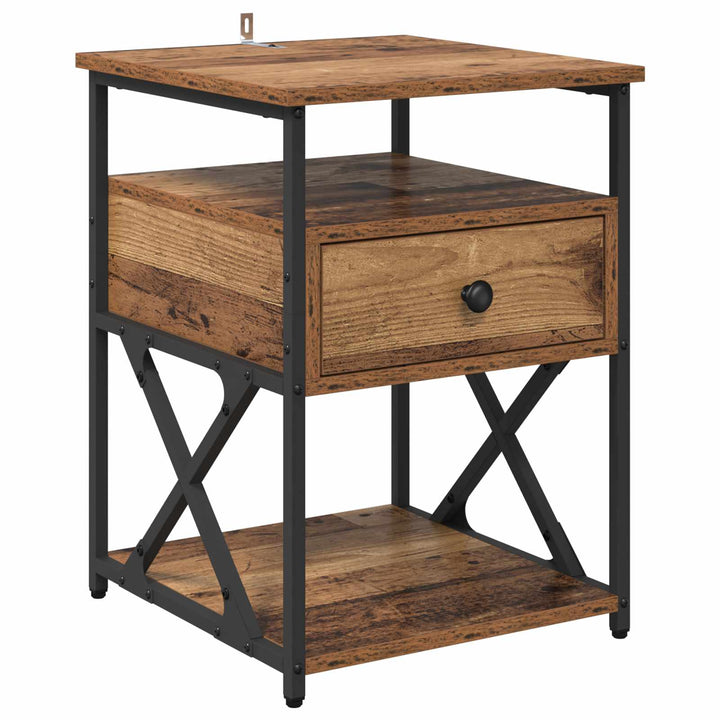 Natskab 2 pcs Gammelt træ 40 x 42 x 55 cm Konstrueret træ