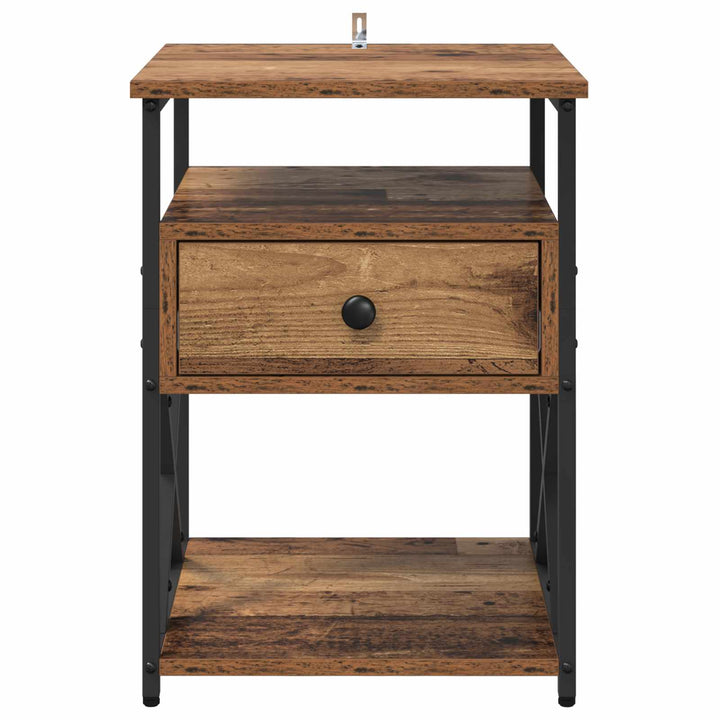 Natskab 2 pcs Gammelt træ 40 x 42 x 55 cm Konstrueret træ
