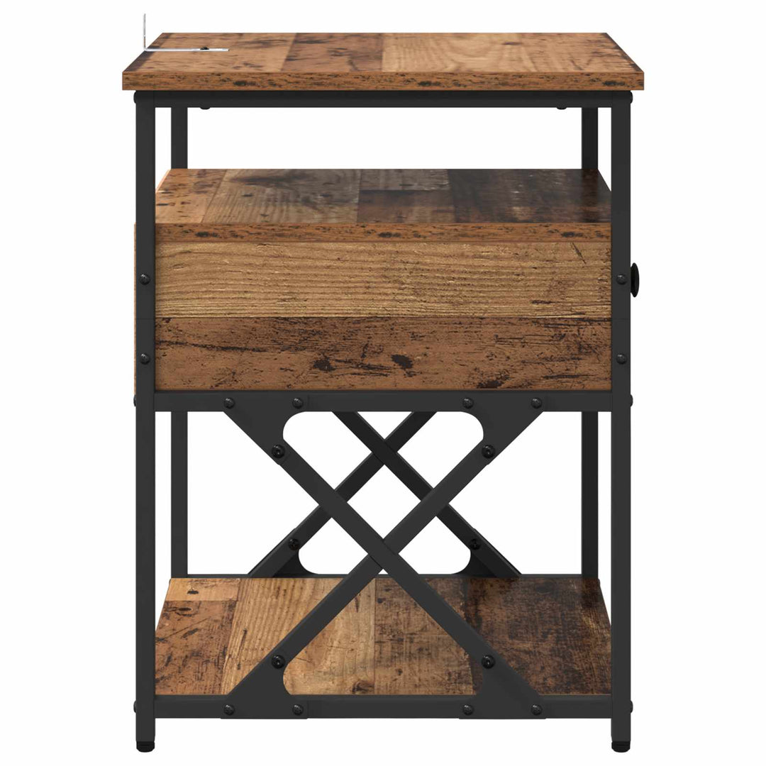Natskab 2 pcs Gammelt træ 40 x 42 x 55 cm Konstrueret træ