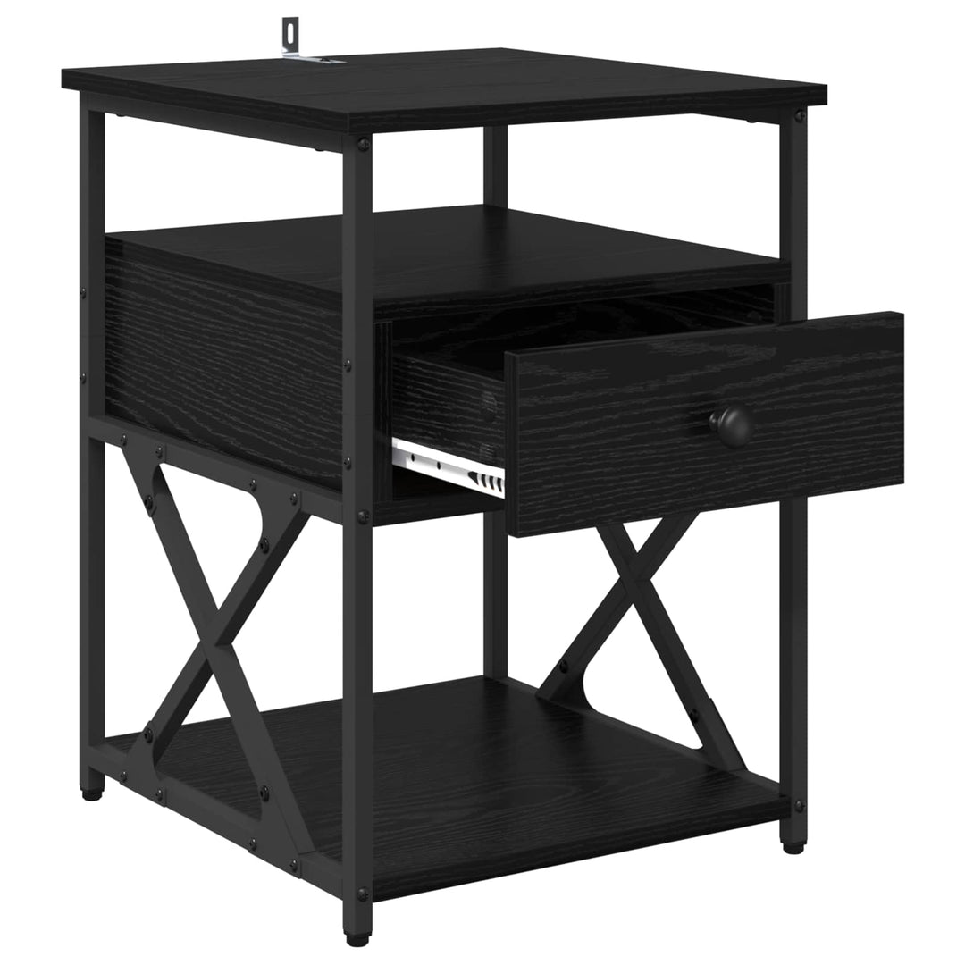 Natskab 2 pcs Sort eg 40 x 42 x 55 cm Konstrueret træ