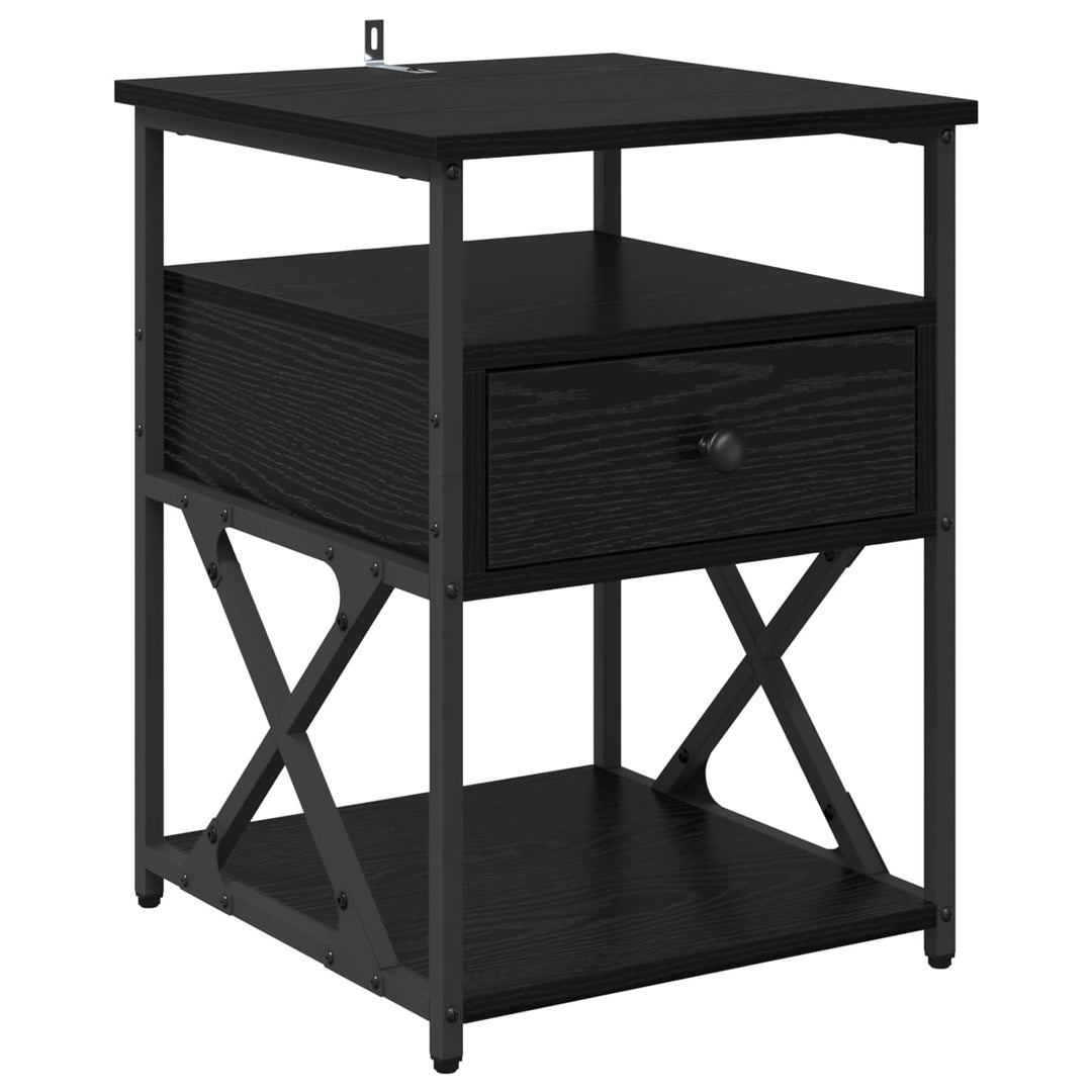 Natskab 2 pcs Sort eg 40 x 42 x 55 cm Konstrueret træ