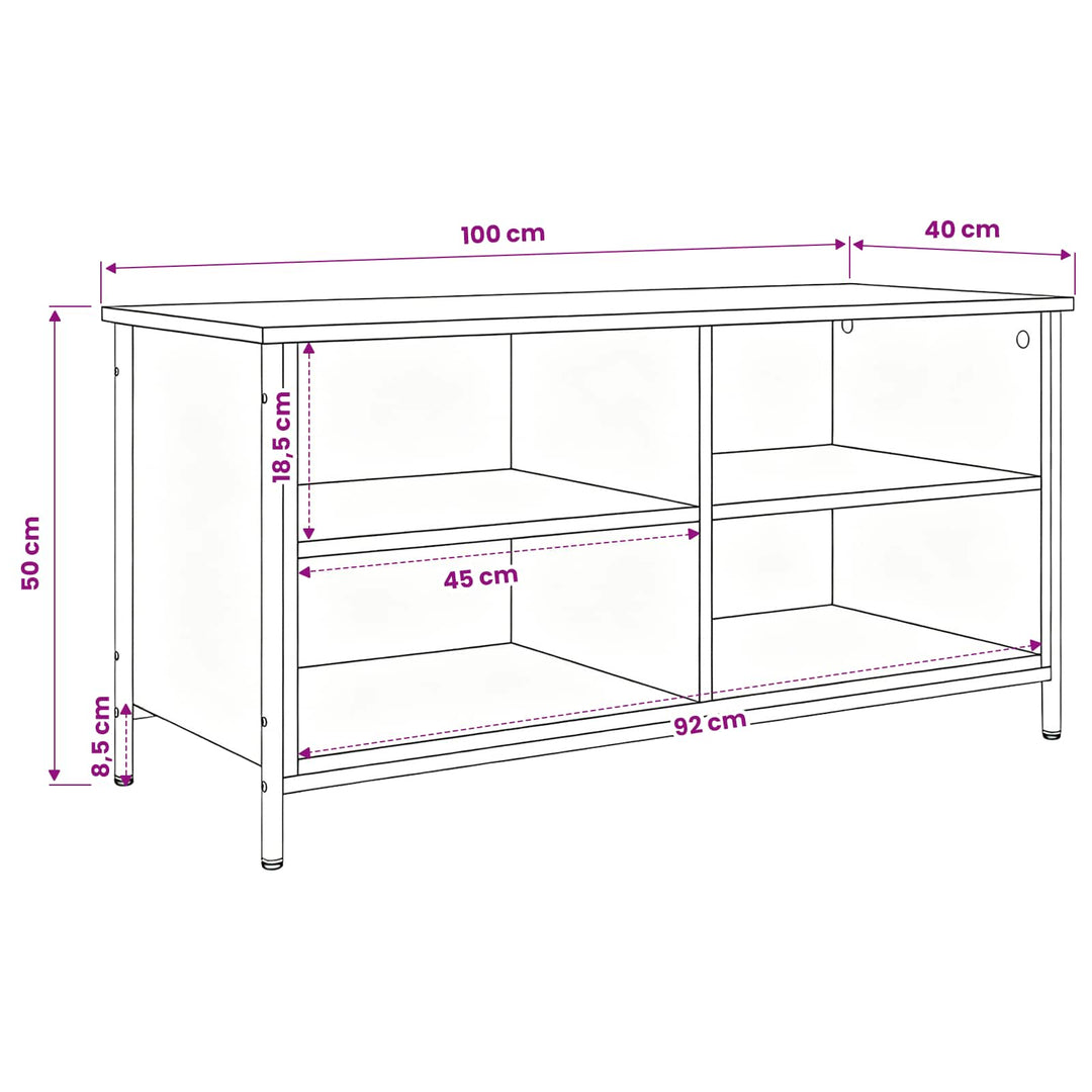 TV-skab Gammelt træ 100 x 40 x 50 cm Konstrueret træ