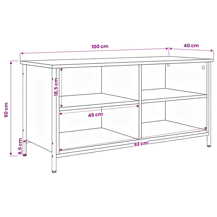 TV-skab Gammelt træ 100 x 40 x 50 cm Konstrueret træ