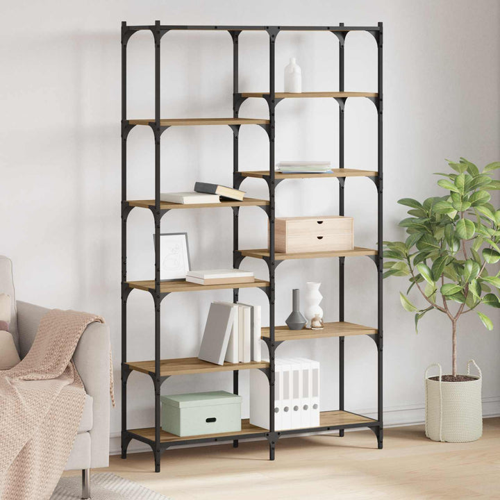 Bogreol 9 niveauer 100 x 32 x 170 cm Konstrueret træ artisan eg