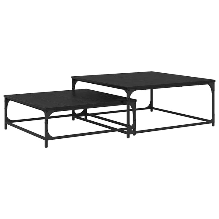 Sofabord 2 pcs Sort eg Konstrueret træ