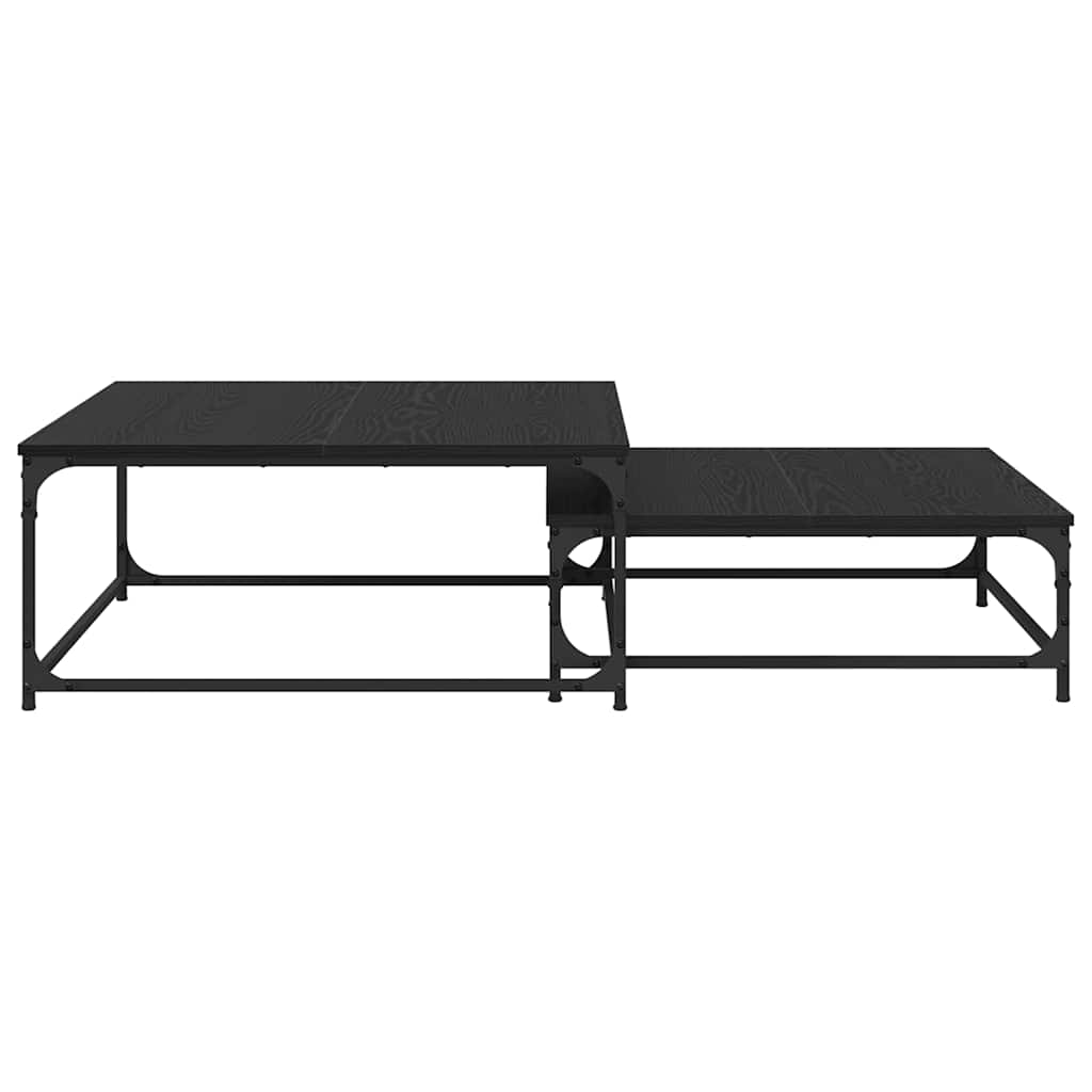 Sofabord 2 pcs Sort eg Konstrueret træ