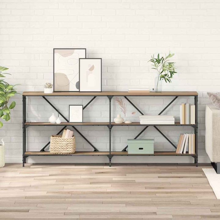Konsolbord Artisan Egetræ 180 x 30 x 75 cm Konstrueret træ