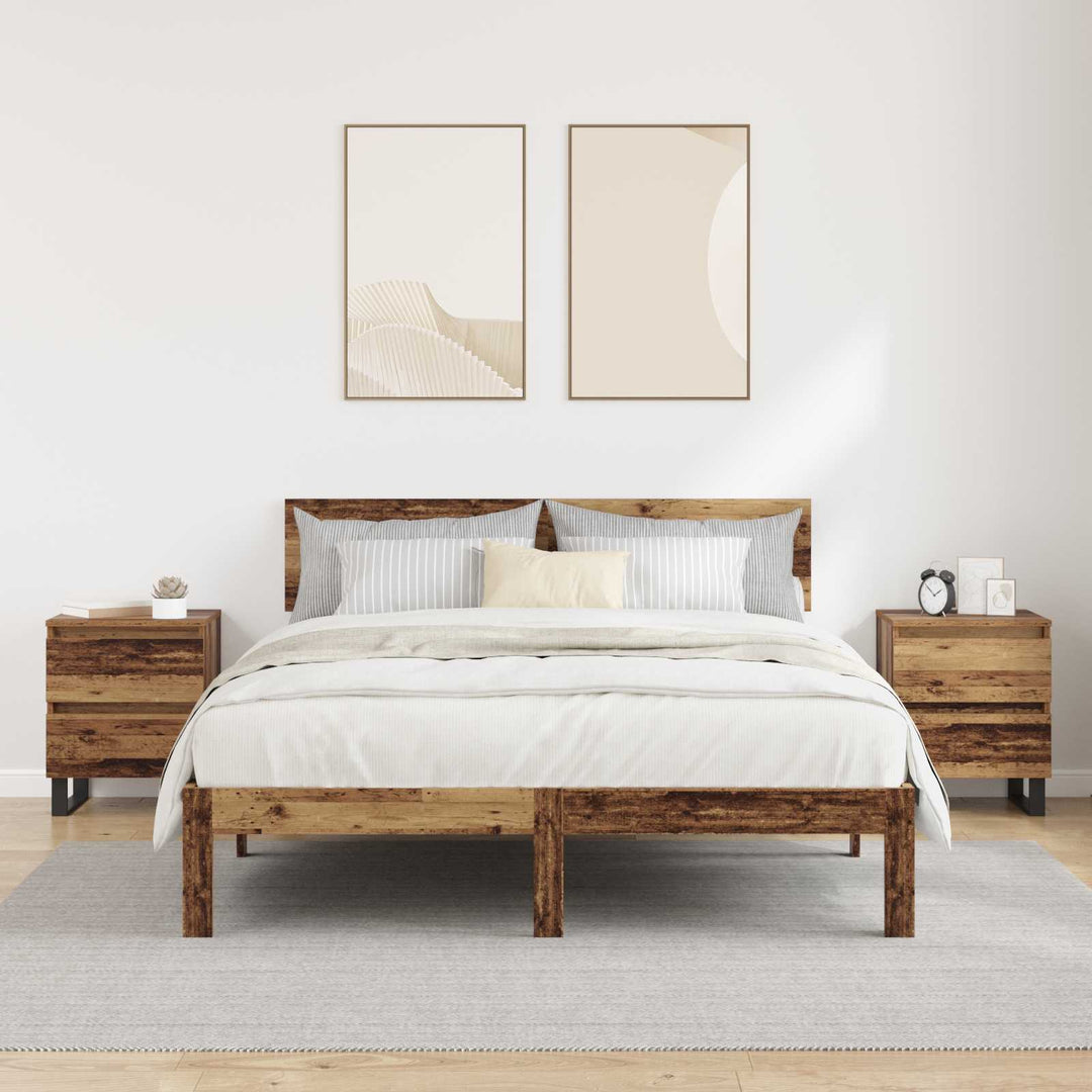 Natskab 2 pcs Gammelt træ 40 x 35 x 50 cm Konstrueret træ