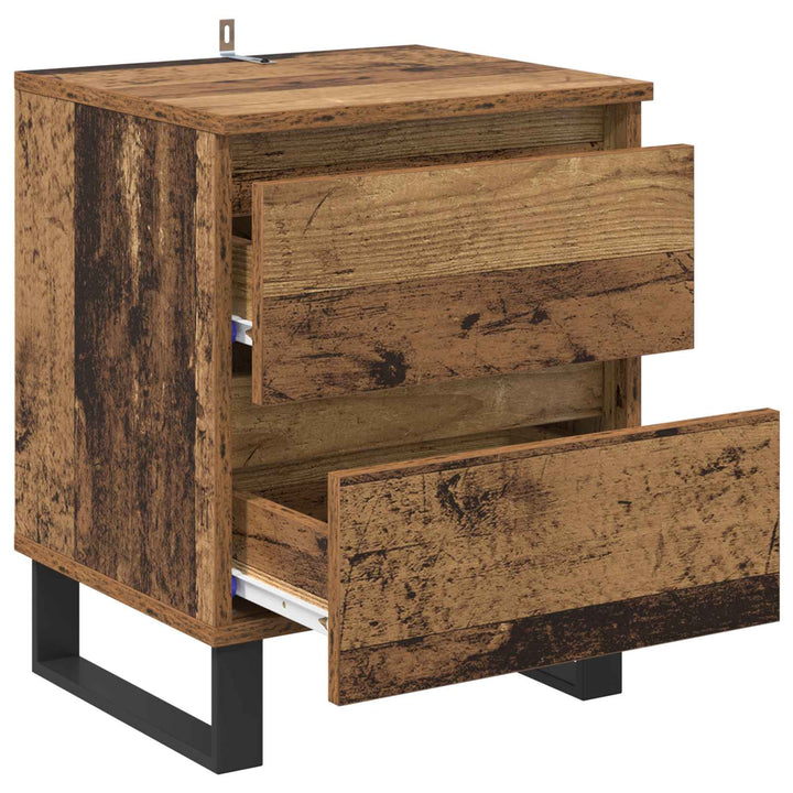 Natskab 2 pcs Gammelt træ 40 x 35 x 50 cm Konstrueret træ