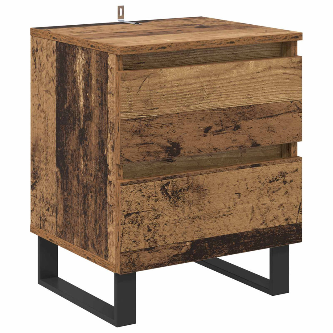 Natskab 2 pcs Gammelt træ 40 x 35 x 50 cm Konstrueret træ
