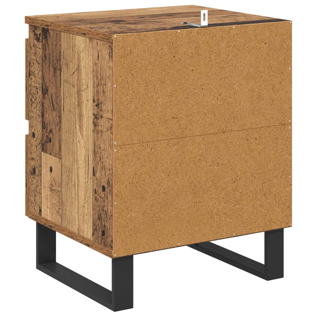 Natskab 2 pcs Gammelt træ 40 x 35 x 50 cm Konstrueret træ