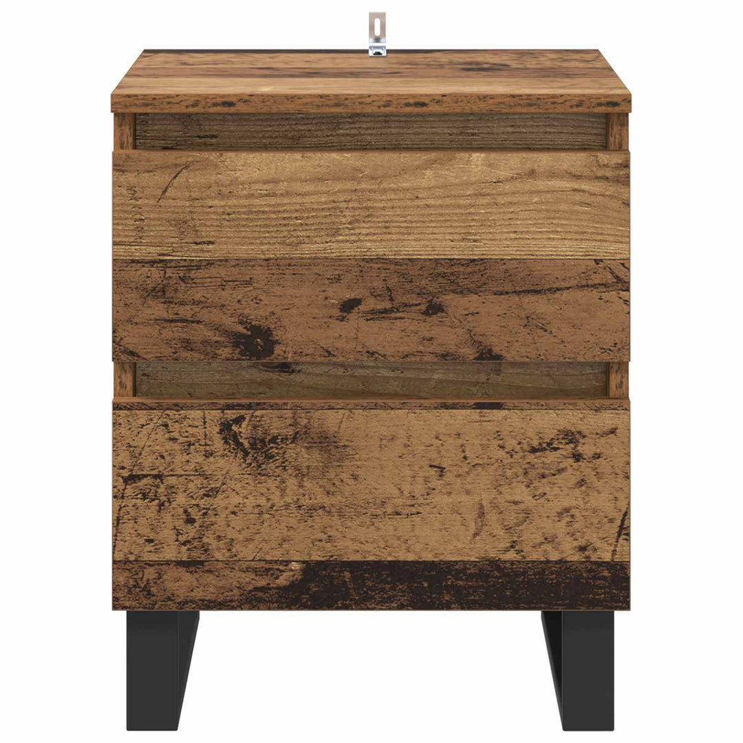 Natskab 2 pcs Gammelt træ 40 x 35 x 50 cm Konstrueret træ