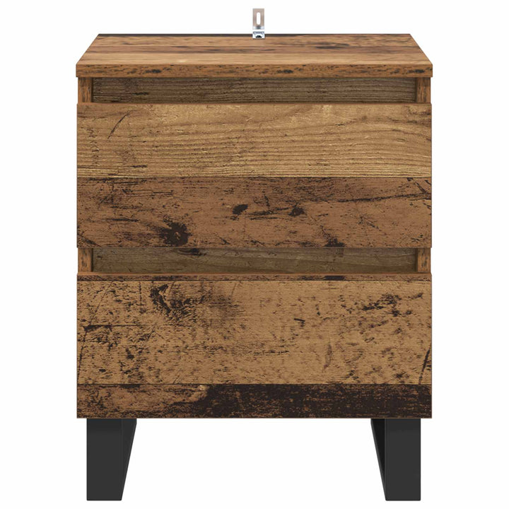 Natskab 2 pcs Gammelt træ 40 x 35 x 50 cm Konstrueret træ