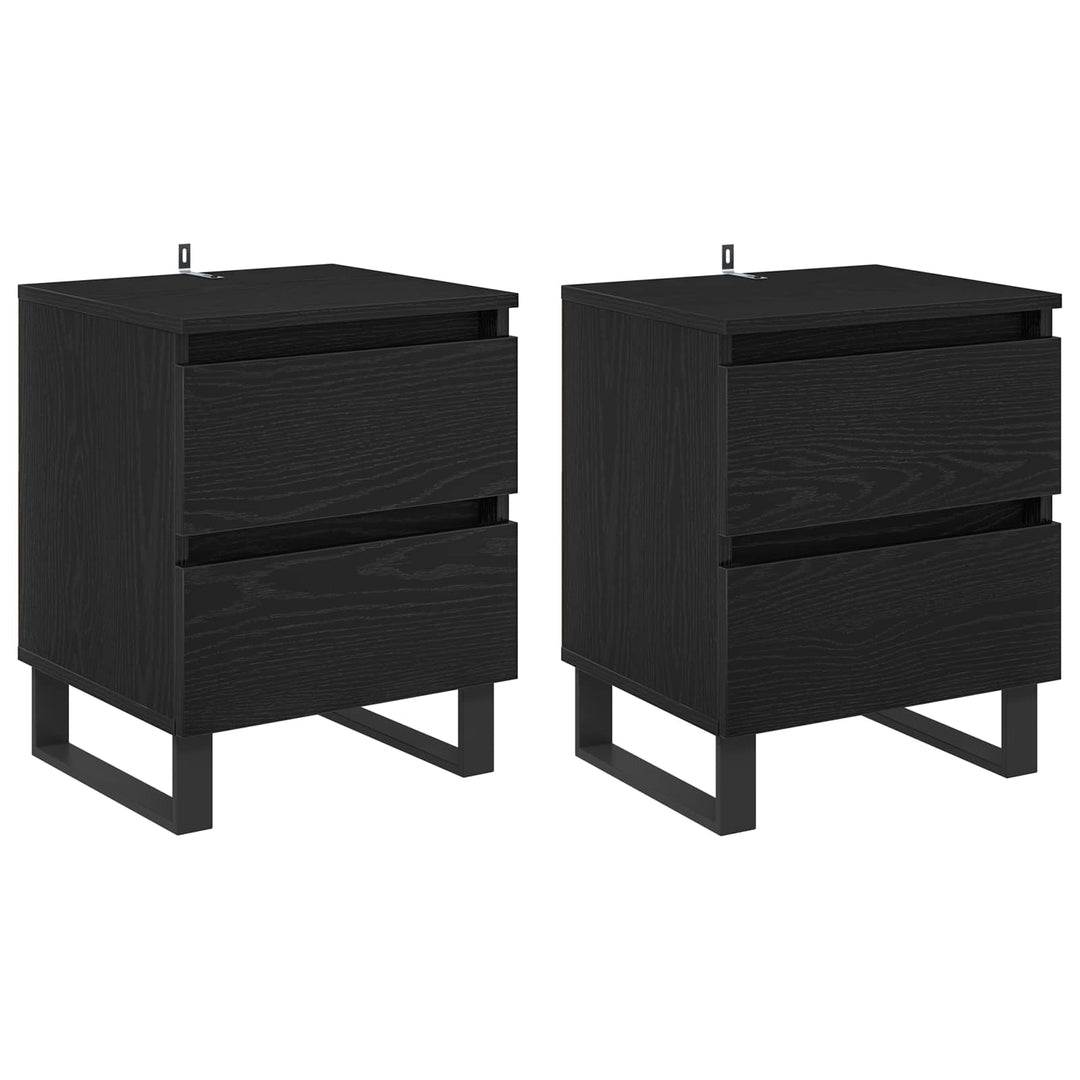 Natskab 2 pcs Sort eg 40 x 35 x 50 cm Konstrueret træ