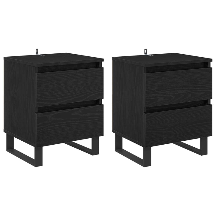 Natskab 2 pcs Sort eg 40 x 35 x 50 cm Konstrueret træ
