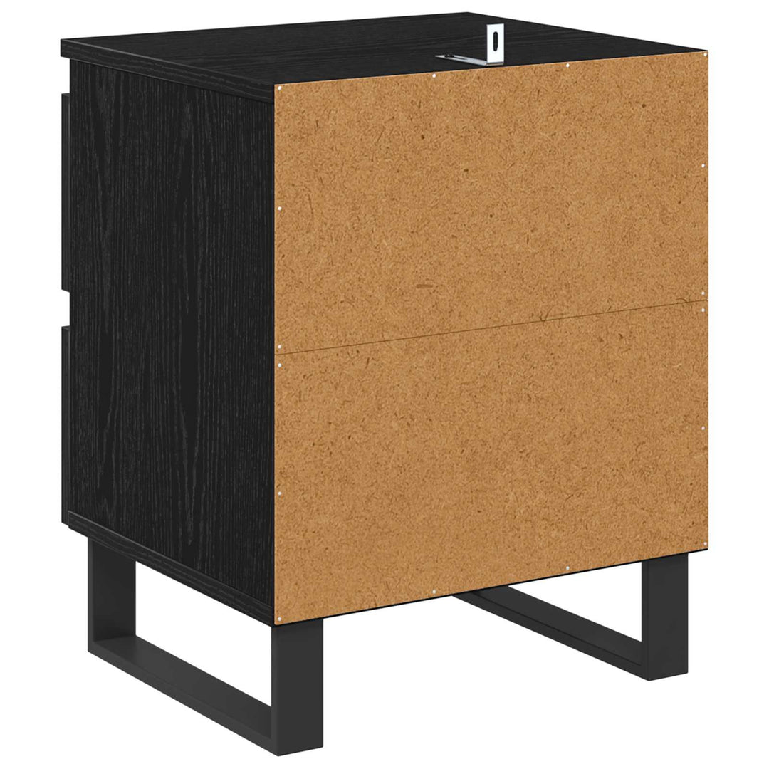 Natskab 2 pcs Sort eg 40 x 35 x 50 cm Konstrueret træ