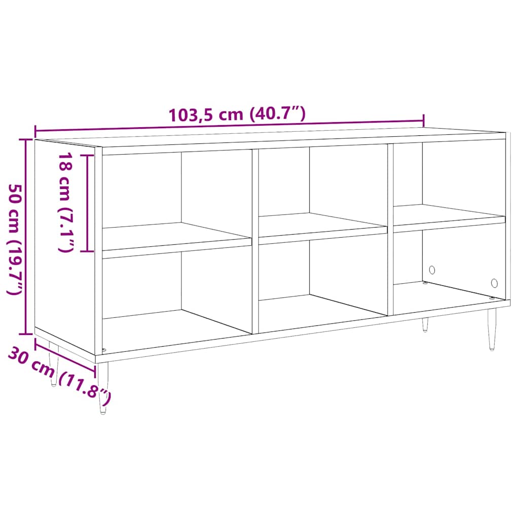 TV-skab Gammelt træ 103,5 x 30 x 50 cm Konstrueret træ