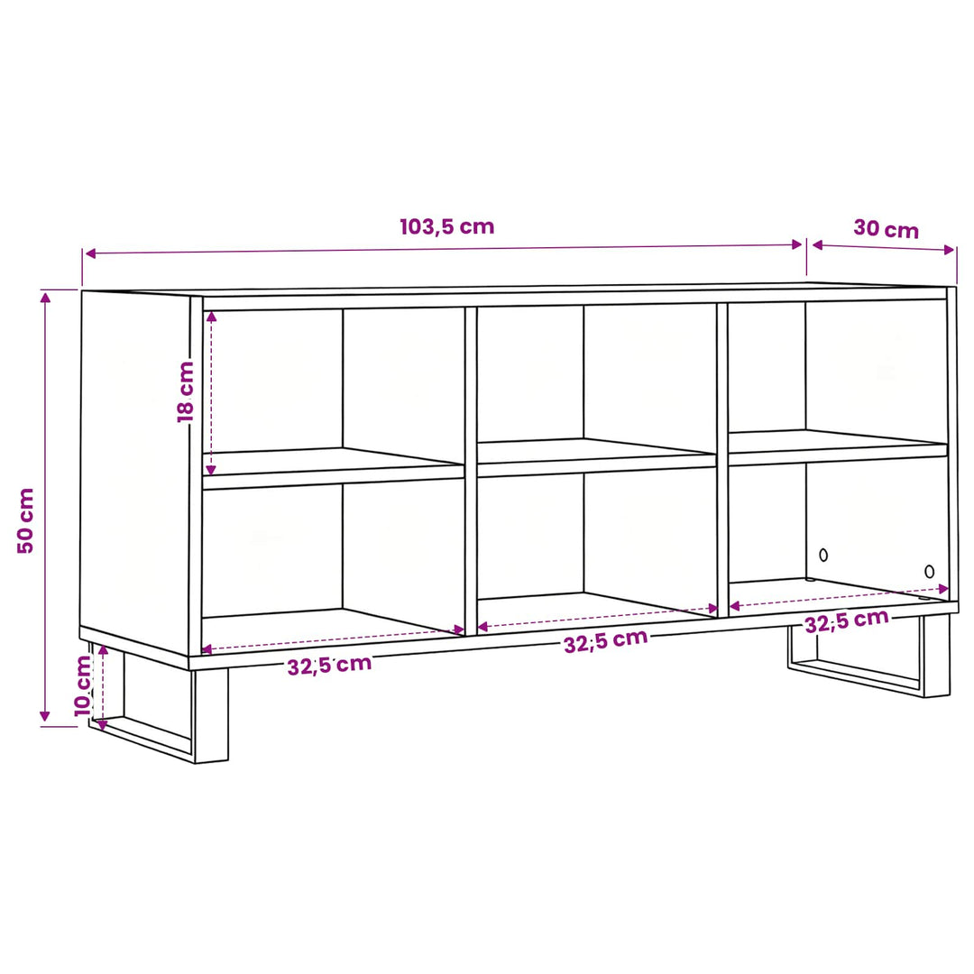TV-skab 103,5 x 30 x 50 cm Sort eg Konstrueret træ