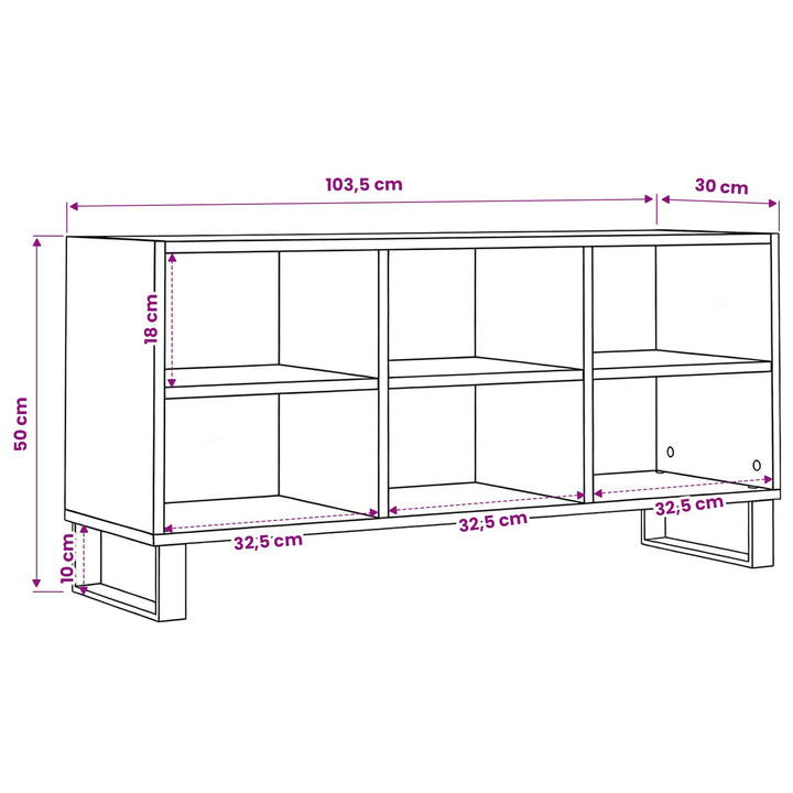 TV-skab 103,5 x 30 x 50 cm Sort eg Konstrueret træ