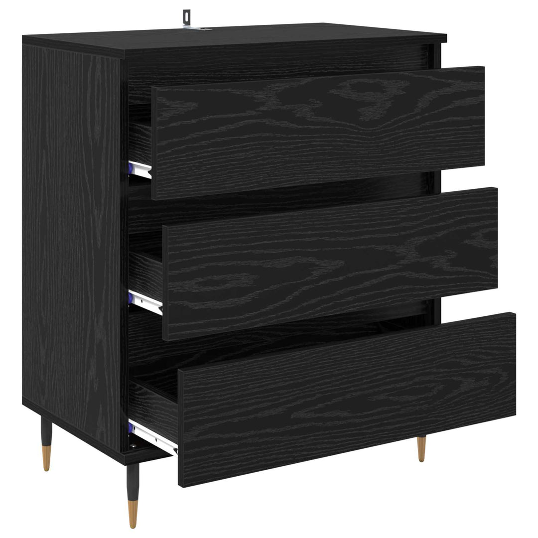 Sideboard med skuffe Sort eg 60 x 35 x 70 cm Konstrueret træ