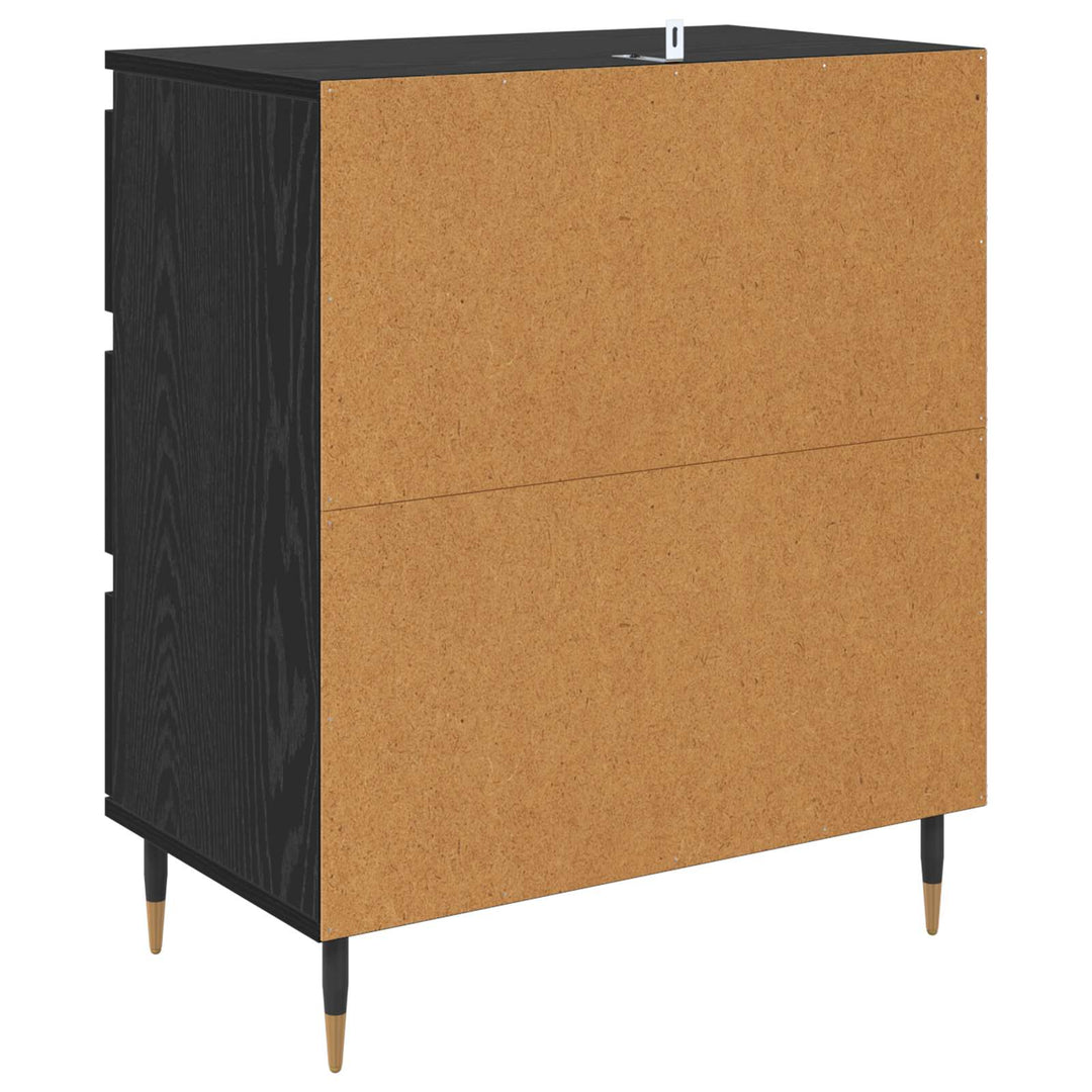 Sideboard med skuffe Sort eg 60 x 35 x 70 cm Konstrueret træ