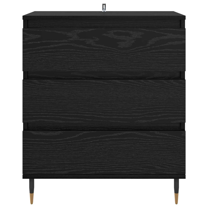 Sideboard med skuffe Sort eg 60 x 35 x 70 cm Konstrueret træ