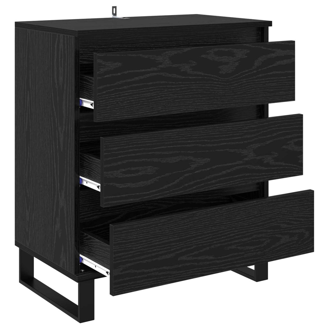 Sideboard med skuffe Sort eg 60 x 35 x 70 cm Konstrueret træ
