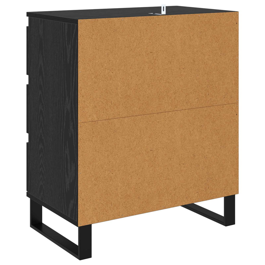 Sideboard med skuffe Sort eg 60 x 35 x 70 cm Konstrueret træ