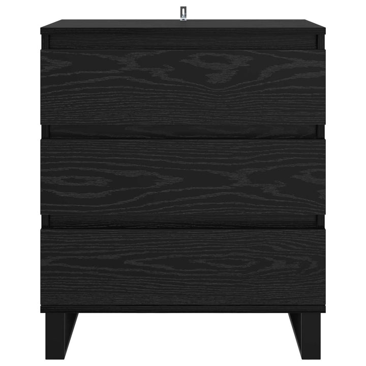 Sideboard med skuffe Sort eg 60 x 35 x 70 cm Konstrueret træ