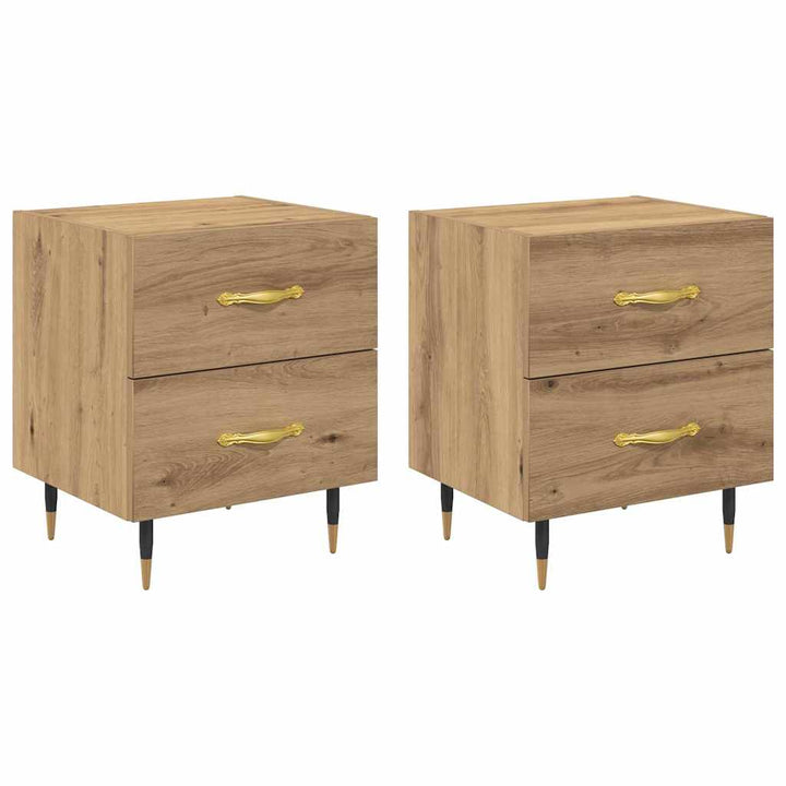 Natskab 2 pcs Artisan Egetræ 40 x 35 x 47,5 cm Konstrueret træ