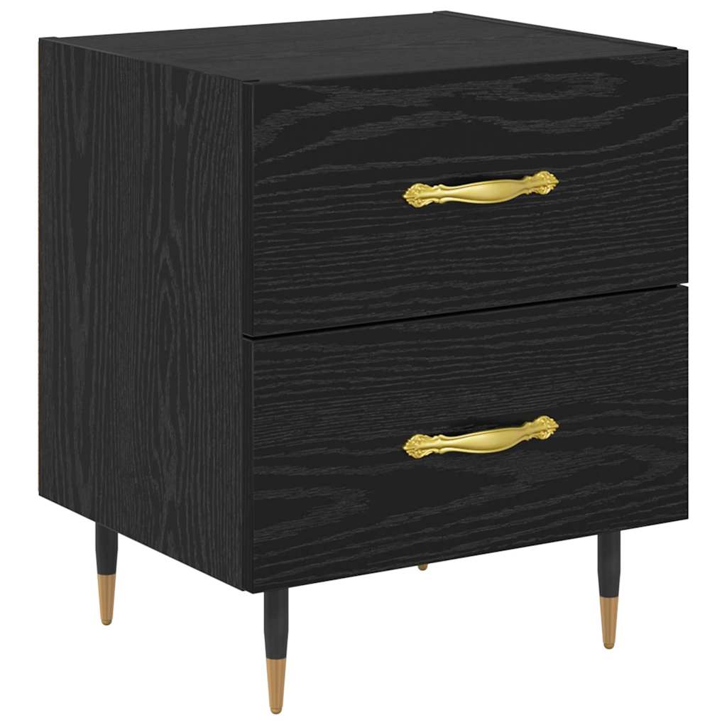 Natskab med skuffe Sort eg 40 x 35 x 47,5 cm Konstrueret træ