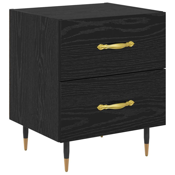 Natskab med skuffe Sort eg 40 x 35 x 47,5 cm Konstrueret træ