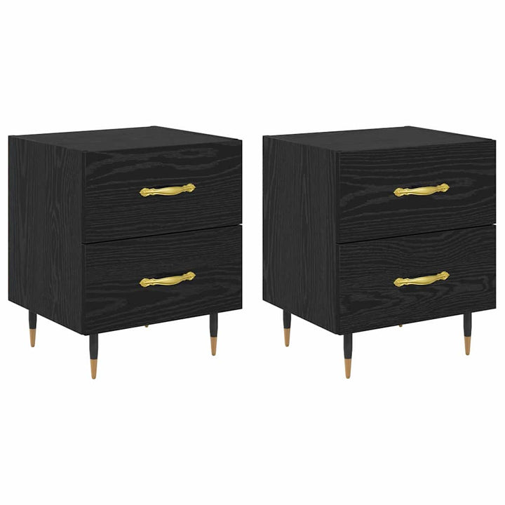 Natskab 2 pcs Sort eg 40 x 35 x 47,5 cm Konstrueret træ