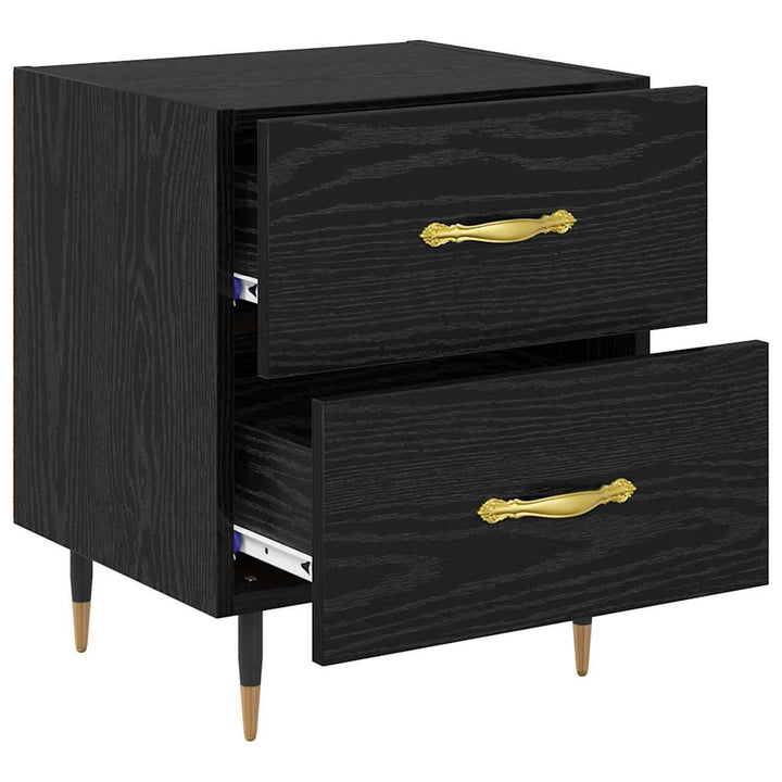 Natskab 2 pcs Sort eg 40 x 35 x 47,5 cm Konstrueret træ