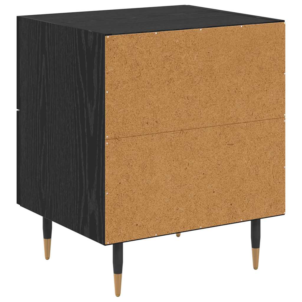 Natskab 2 pcs Sort eg 40 x 35 x 47,5 cm Konstrueret træ