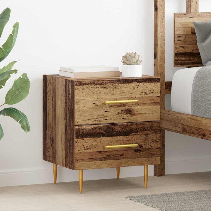 Natskab 2 pcs Gammelt træ 40 x 35 x 47,5 cm Konstrueret træ