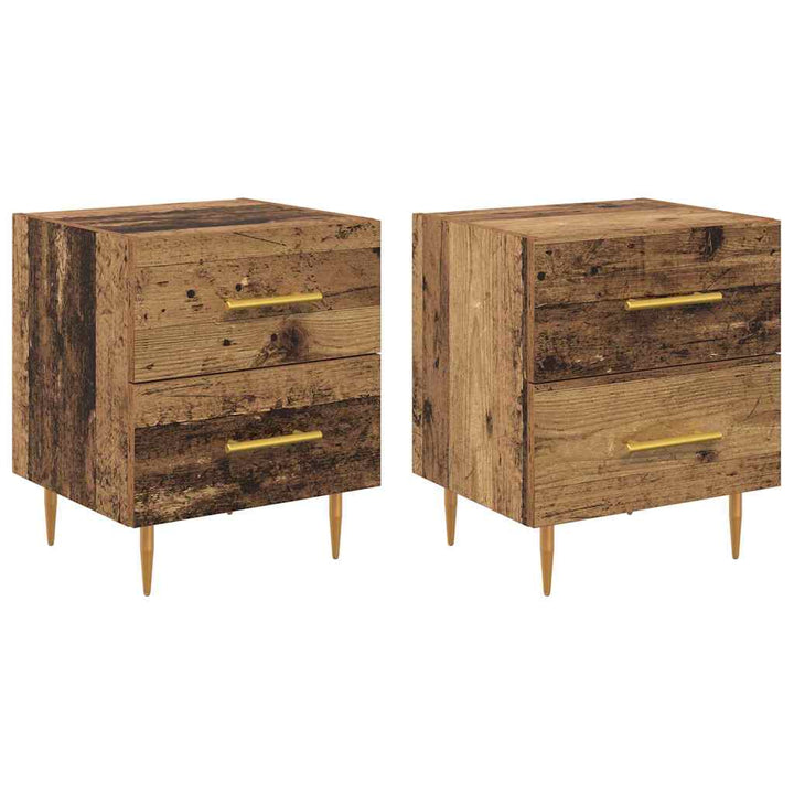 Natskab 2 pcs Gammelt træ 40 x 35 x 47,5 cm Konstrueret træ