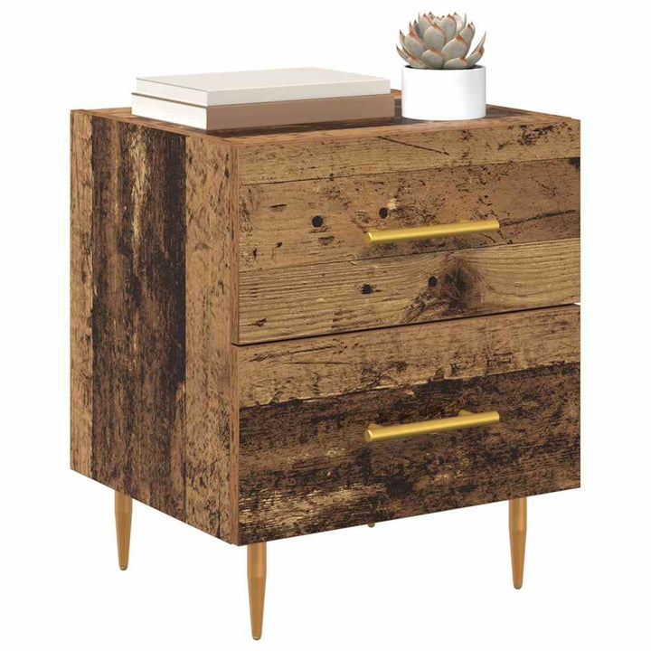 Natskab 2 pcs Gammelt træ 40 x 35 x 47,5 cm Konstrueret træ