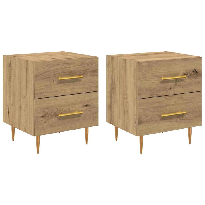 Natskab 2 pcs Artisan Egetræ 40 x 35 x 47,5 cm Konstrueret træ